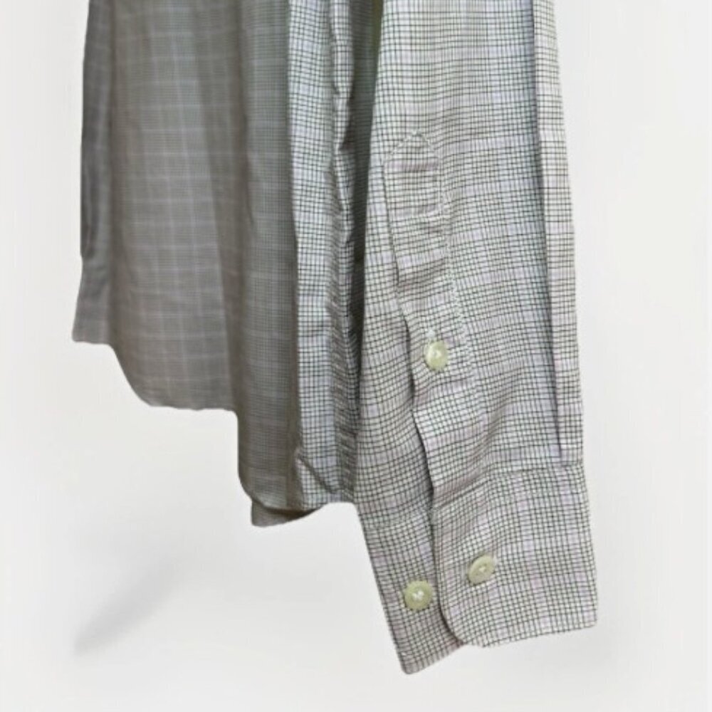 Faconnable Women’s Woven Check Print Button Down Cotton Dress Shirt Size Small - Picture 10 of 11